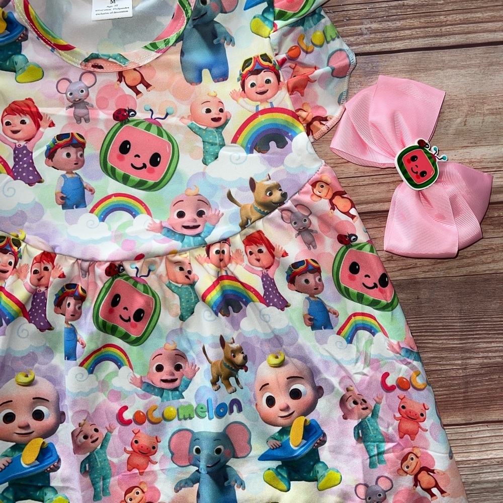 Cocomelon Dress and Bow - Picture 2 of 2